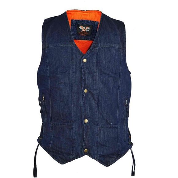 Black Denim Vest with Ten Pockets including concealed carry pockets - Picture 5 of 5
